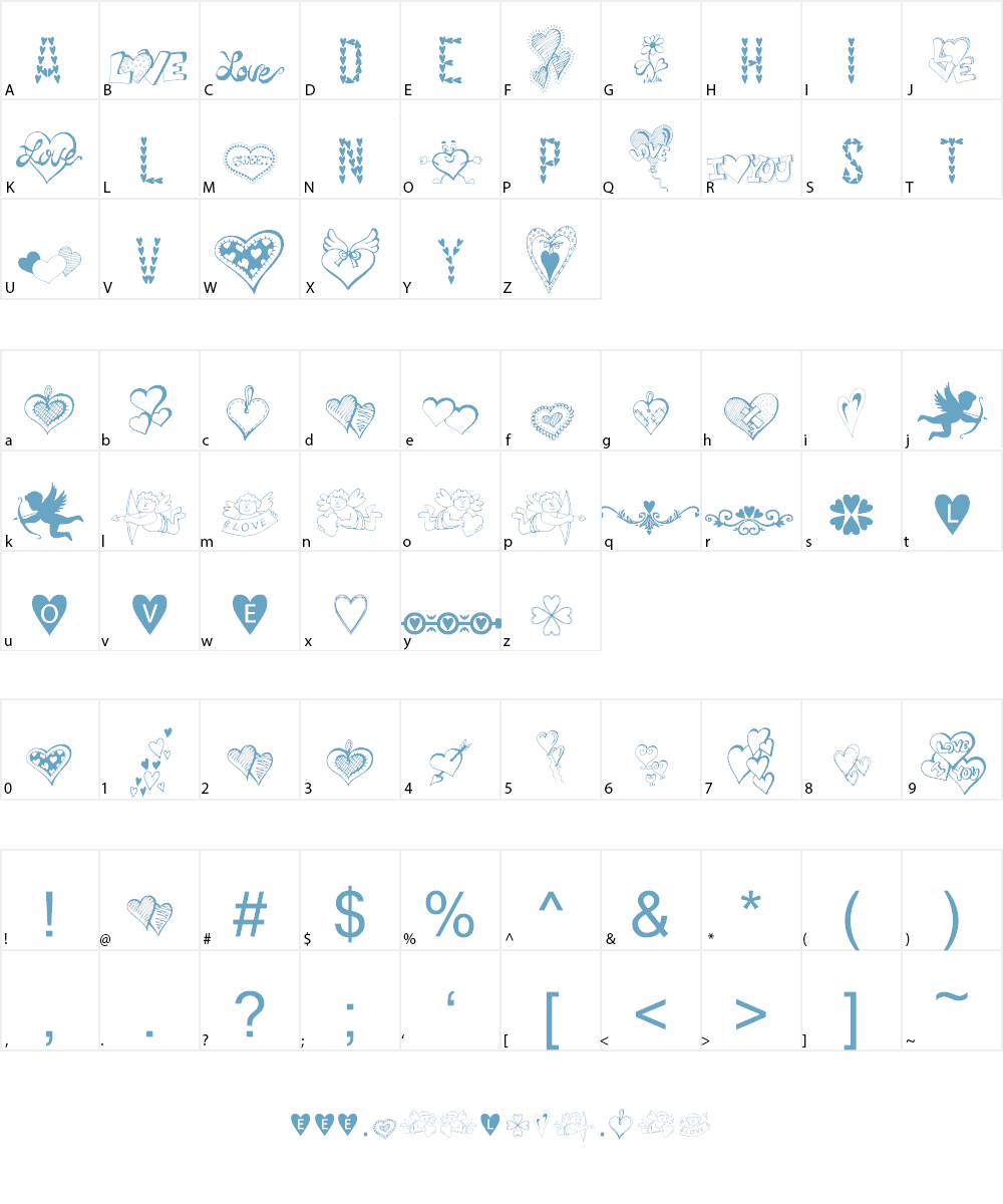 HAPPY VALENTINE'S DAY Font Character